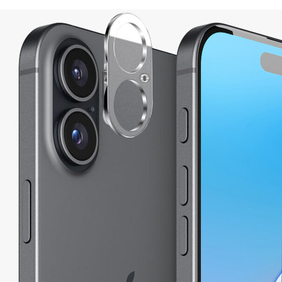Tvrdené sklo na fotoaparát pre iPhone 16 / 16 Plus, priehľadné