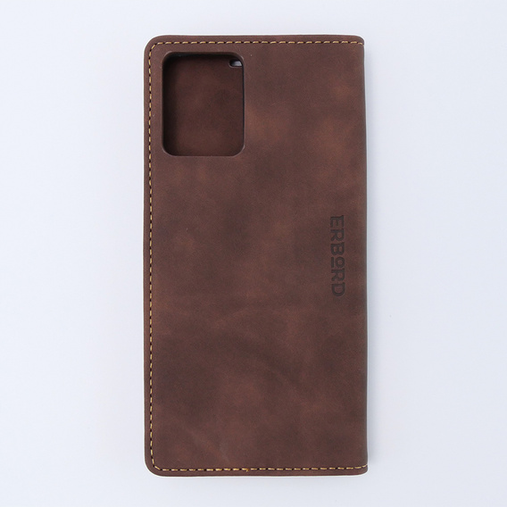 Puzdro pre Motorola Moto G53, ERBORD Vintage, peňaženka s chlopňou, káva