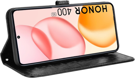 Flipové puzdro pre Honor 400 5G, Wallet Rhombus, čierne