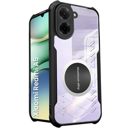 Puzdro pre Xiaomi Redmi A5, s magnetickým štítkom, transparentné / čierne