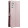 Puzdro s chlopňou pre Samsung Galaxy S25 FE, Rhombus Crossbody Leather, ružové rose gold