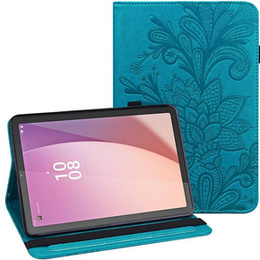 Puzdro s chlopňou pre Lenovo Tab M9, flower, modré
