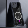 Puzdro pre ASUS ROG Phone 8 Pro, s magnetickým štítkom, transparentné / čierne
