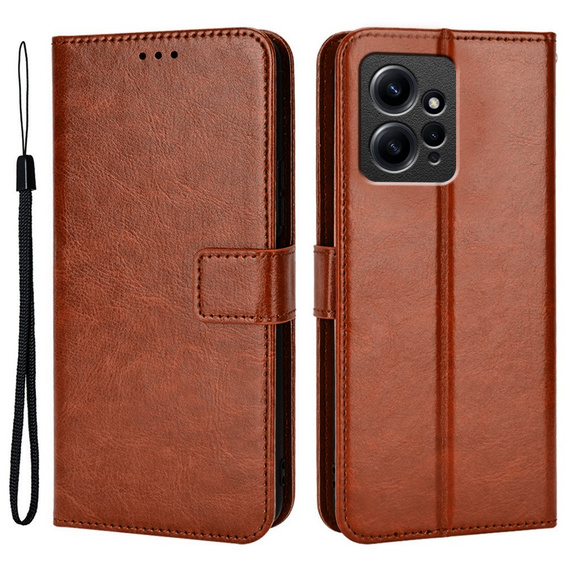Klapkové puzdro pre Xiaomi Redmi Note 12 4G, Crazy Horse Wallet, hnedé