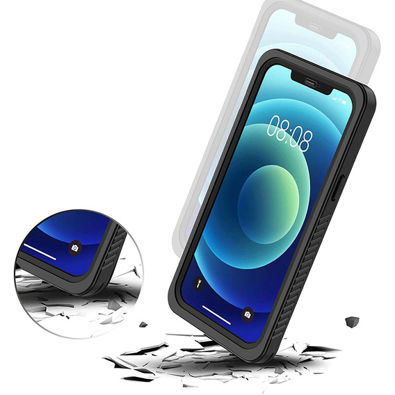Vodotesné puzdro IP68 pre iPhone 12 mini, čierne
