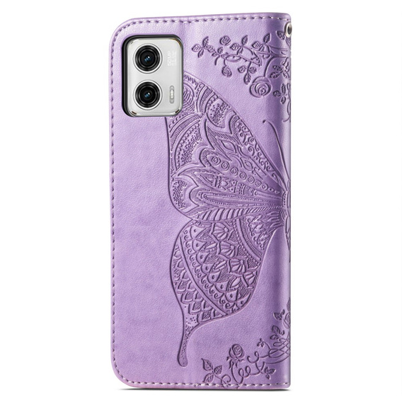 Klapkové puzdro pre Motorola Moto G73 5G, Butterfly, fialové