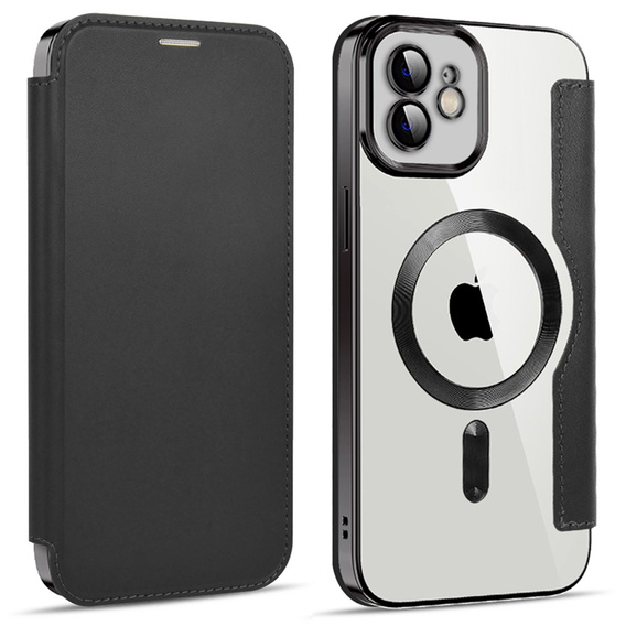Klapkové puzdro pre iPhone 11, RFID Wallet MagSafe CamShield, čierne