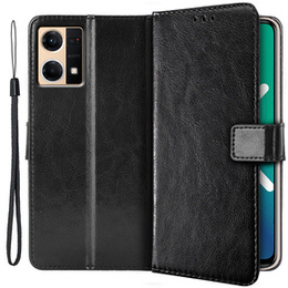 Klapkové puzdro pre Oppo Reno7 4G, Crazy Horse Wallet, čierne