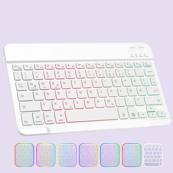 Puzdro s podsvietenou bluetooth klávesnicou pre iPad 10.9 2022 (10 gen.), fialové