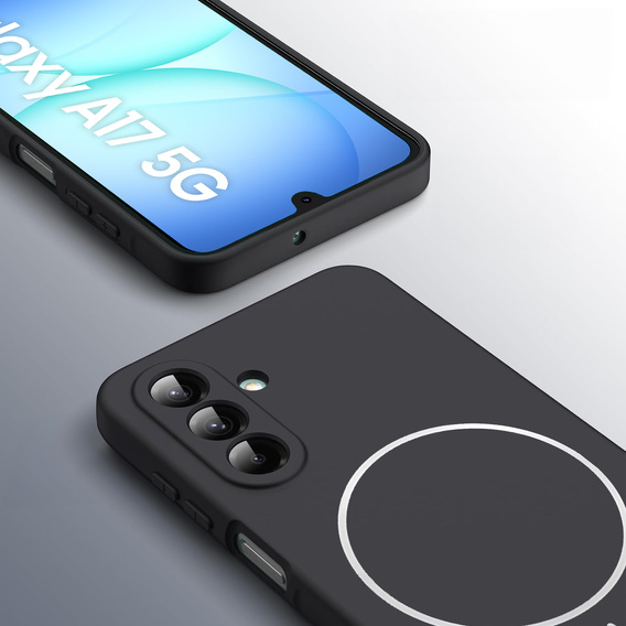 Silikónové puzdro pre Samsung Galaxy A17 5G, pre MagSafe, čierne