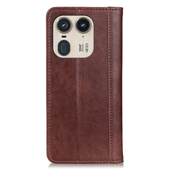 Flipové puzdro pre Motorola Edge 50 Ultra, Split Leather, hnedé