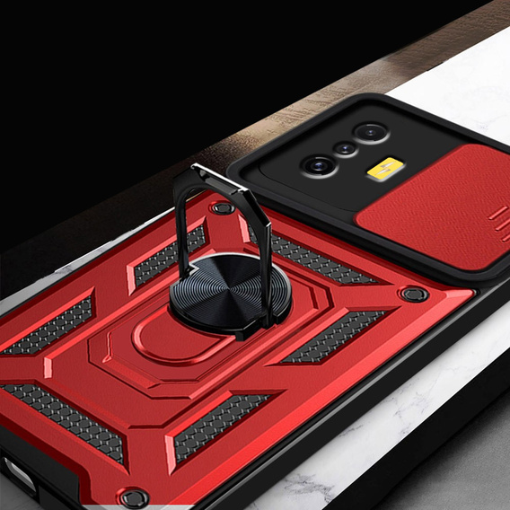 Obal na mobil pre Xiaomi Poco F4 GT, CamShield Slide, červené