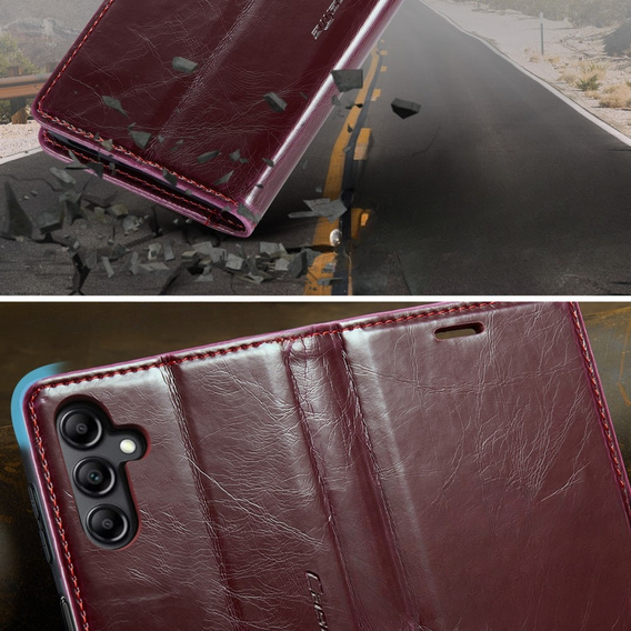 CASEME flipové puzdro pre Samsung Galaxy A34 5G, Waxy Textured, červené