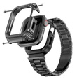 Oceľový náramok s puzdrom pre Apple Watch 7/8/9 45MM, čierny