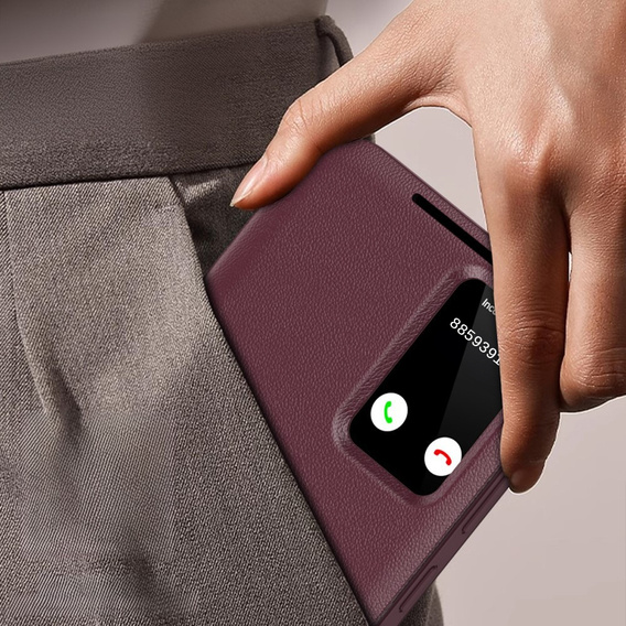 Flipové puzdro pre Samsung Galaxy S25+ Plus, Smart View Wallet, bordové