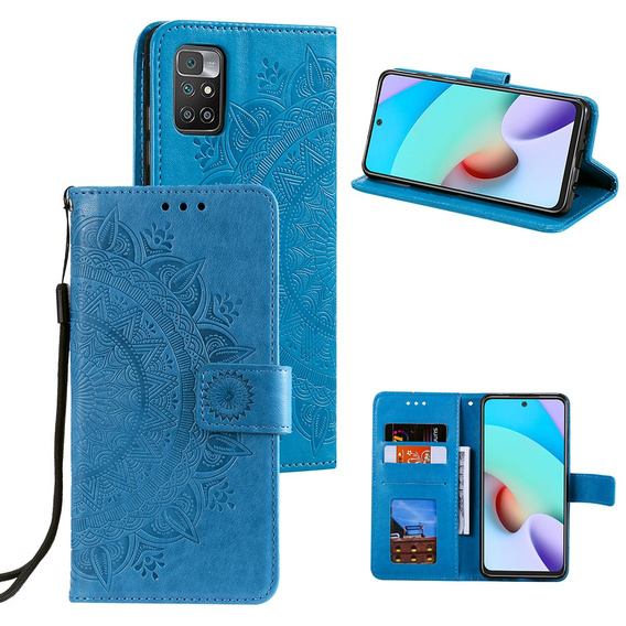 Klapkové puzdro pre Xiaomi Redmi 10, Mandala, modré