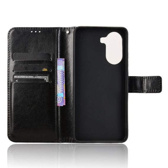 Klapkové puzdro pre Xiaomi Poco X7 Pro 5G, Crazy Horse Wallet, čierne