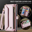 Puzdro CASEME pre Samsung Galaxy S25 FE, RFID Leather Wallet, s popruhom cez rameno, ružové