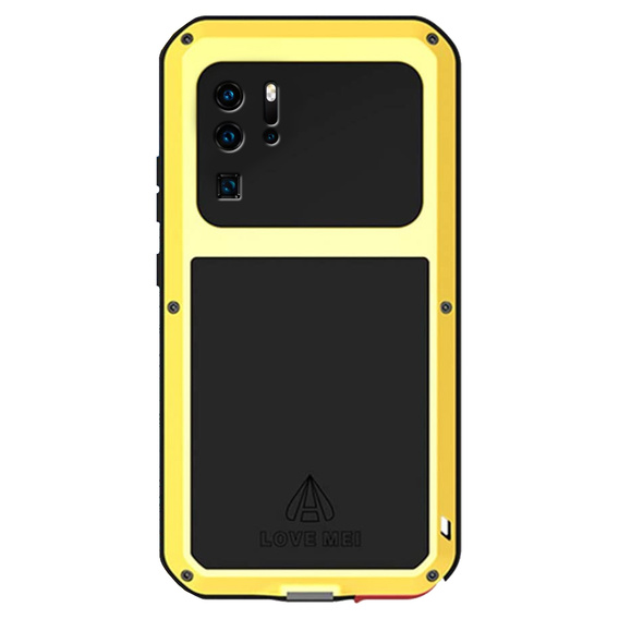 Love Mei Obal na mobil pre Huawei P30 Pro, armored with glass, žlté / čierne