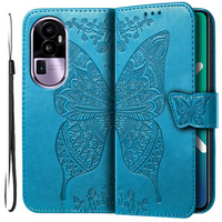 Klapkové puzdro pre Oppo Reno 10 / 10 Pro, Butterfly, modré