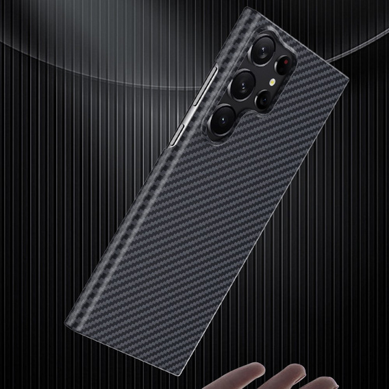 Puzdro pre Samsung Galaxy S23 Ultra, Aramid Fiber Cover, čierne