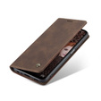 CASEME puzdro pre Samsung Galaxy A12 / M12 / A12 2021, Leather Wallet Case, káva