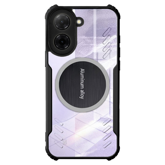 Puzdro pre Xiaomi Redmi A5, s magnetickým štítkom, transparentné / čierne