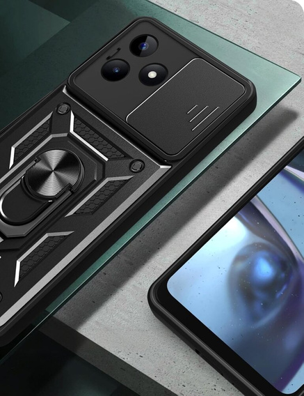 Obal na mobil pre Realme C63, CamShield Slide, čierne