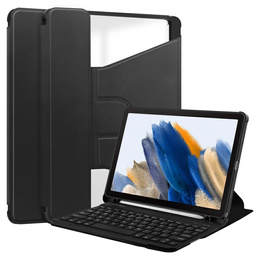 Puzdro s klávesnicou pre Samsung Galaxy Tab A9+, Rotary 360° Leather, čierne