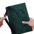 Obal na mobil pre Lenovo Tab M9, Wallet Pen Slot, butterflies, hnedé