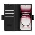 Puzdro pre Oppo Reno 12, ERBORD Glossy Litchi, flipová peňaženka, čierne