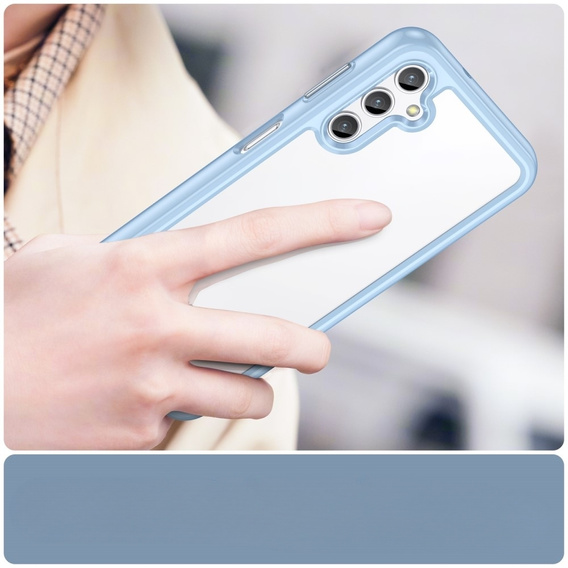 Obal na mobil pre Samsung Galaxy A14 4G/5G, Fusion Hybrid, transparentné / modré