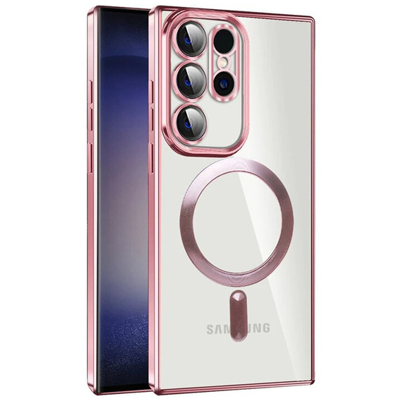 Obal na mobil pre Samsung Galaxy S22 Ultra, MagSafe Hybrid, ružové rose gold