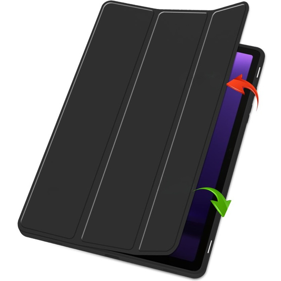 Puzdro pre Samsung Galaxy Tab S10 FE+ Plus, Smartcase s priestorom pre stylus, čierne