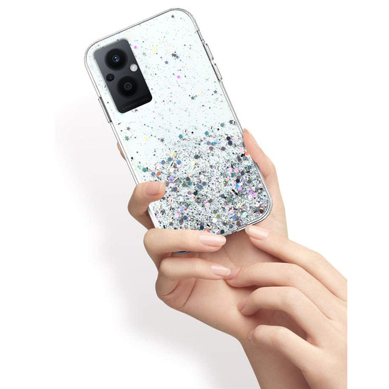 Obal na mobil pre Oppo Reno7 Lite 5G, Glittery, priehľadné