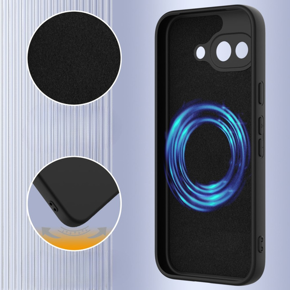 Obal na mobil pre Google Pixel 9A, Silicone MagSafe, čierne