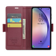 CASEME flipové puzdro pre Samsung Galaxy A54 5G, Litchi Wallet, červené