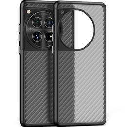 Obal na mobil pre OnePlus 12 5G, Fusion Twill Stripe, transparentné / čierne