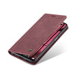 CASEME puzdro pre Xiaomi Redmi Note 10 / 10S, Leather Wallet Case, bordové