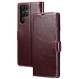 Klapkové puzdro pre Samsung Galaxy S23 Ultra, ERBORD Waxy Wallet, červené