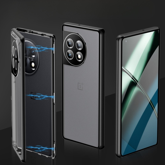 Puzdro pre OnePlus 11 5G, Magnetic Dual Glass, čierne