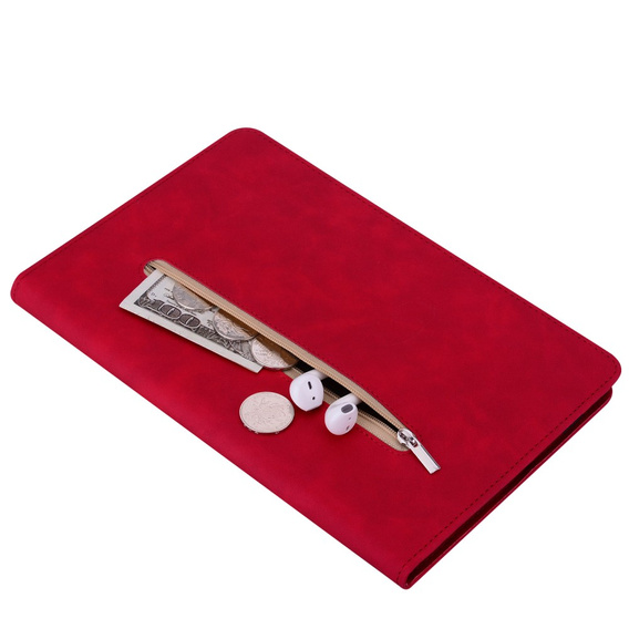 Obal na mobil pre Lenovo Tab M9, Wallet Pen Slot, červené