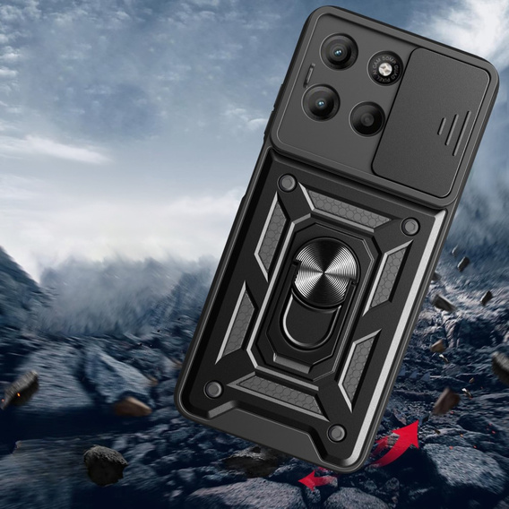 Obal na mobil pre Motorola Moto G15 / Motorola Moto G15 Power, CamShield Slide, čierne