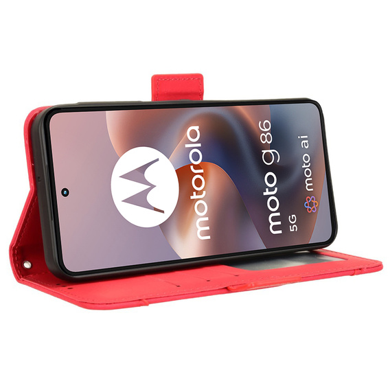 Klapkové puzdro pre Motorola Moto G86 5G, Card Slot, červené