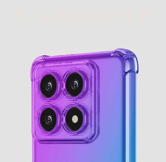 Puzdro pre Xiaomi 14T Pro, Gradient Dropproof, Fialová / modrá