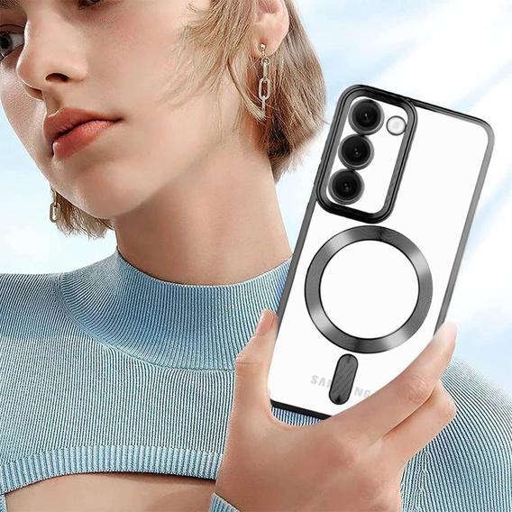 Puzdro pre Samsung Galaxy S23 Plus, Electro MagSafe, čierne + sklo na displej