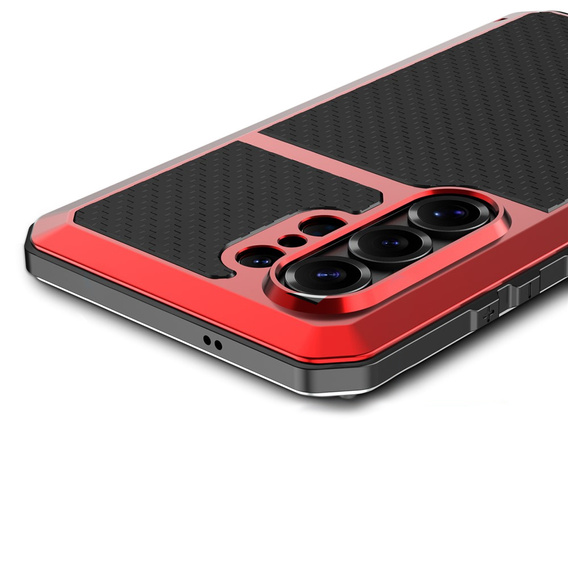 Puzdro s integrovaným sklom pre Samsung Galaxy S26 Ultra, červené