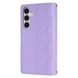 Puzdro s chlopňou pre Samsung Galaxy A56 5G, Rhombus Crossbody Leather, fialové