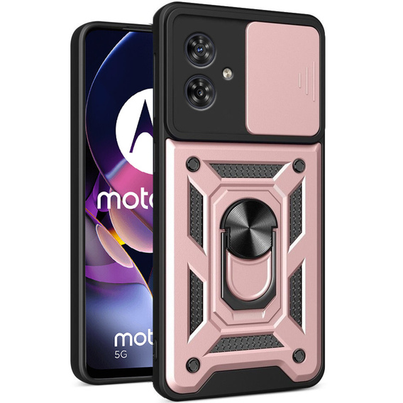 Obal na mobil pre Motorola Moto G54 5G, CamShield Slide, ružové rose gold