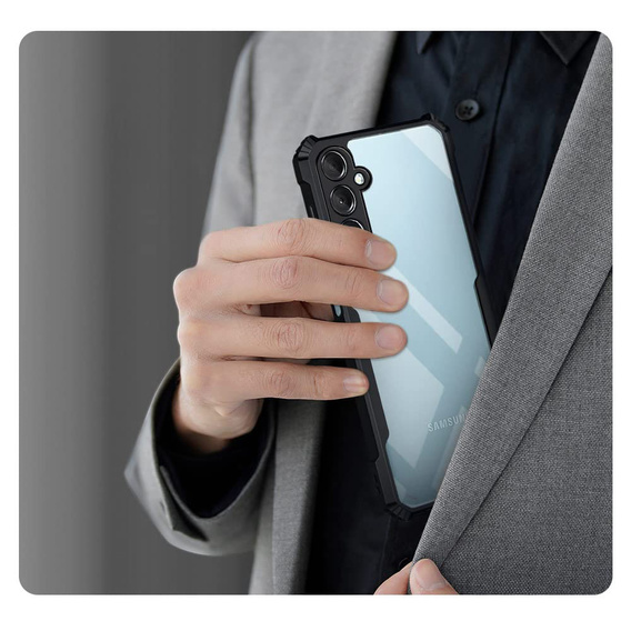 Puzdro pre Samsung Galaxy A36, AntiDrop Hybrid, čierne + tvrdené sklo 9H